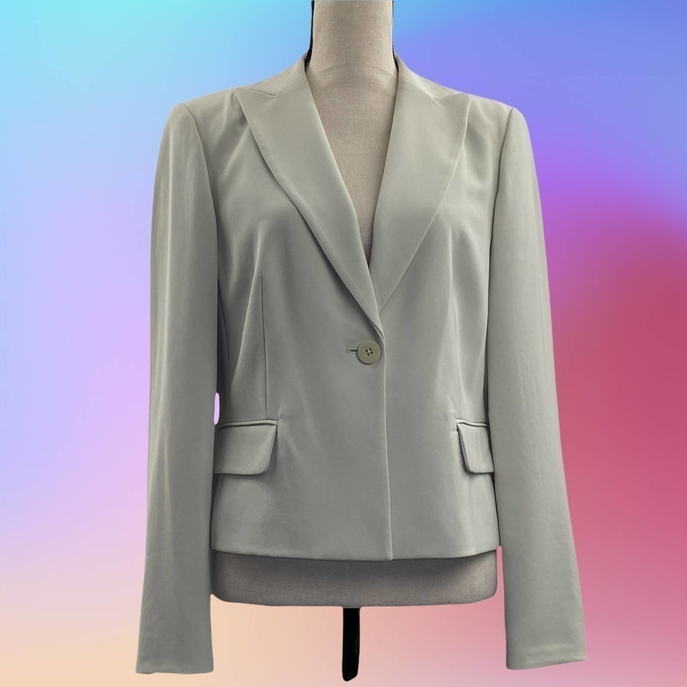 EMANUEL Single Button Beige Blazer Jacket - Picture 13 of 13
